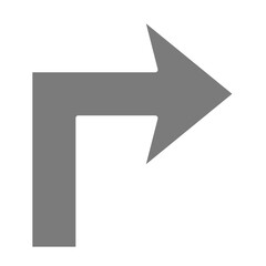 Turn Right Greyscale Glyph Icon