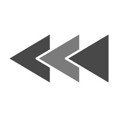 Backward Greyscale Glyph Icon