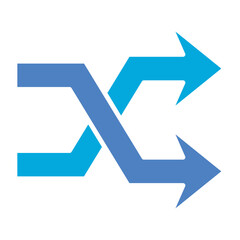 Shuffle Glyph Two Color Icon