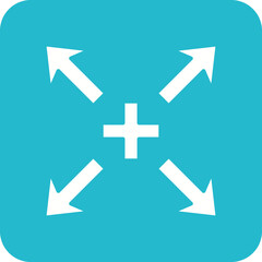 Expand Multicolor Round Corner Glyph Inverted Icon