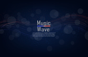 Abstract dark Geometrical Background Connection structure. Science background. connecting dots and lines. Big data visualization and Business .Vector illustration. music wave