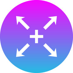 Expand Gradient Circle Glyph Inverted Icon