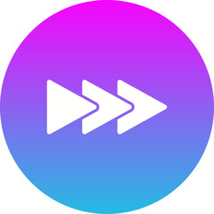 Fast Forward Gradient Circle Glyph Inverted Icon