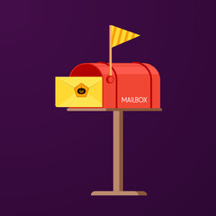 Helloween letter vector. Mailbox vector. mailbox on white background. Helloween letter in mailbox. 