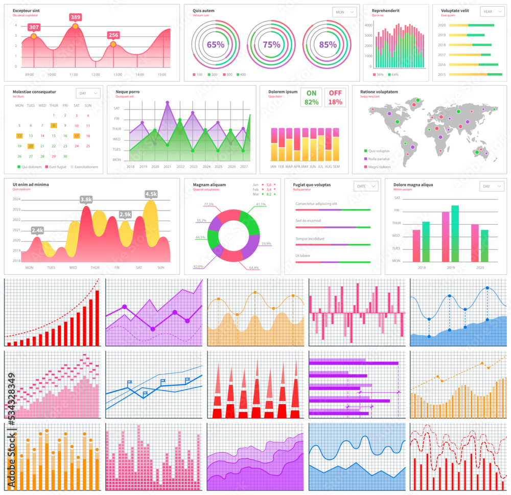 Poster infographic chart vector template. annual statistics curve graph design. market data diagrams. graph