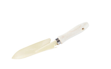 White gardening trowel isolated on white