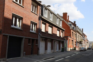 Rue typique, ville de Amiens, département de la Somme, France