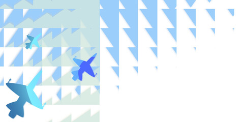 illustrazione di aerei militari da combattimento su sfondo con forme geometriche e trasparente
