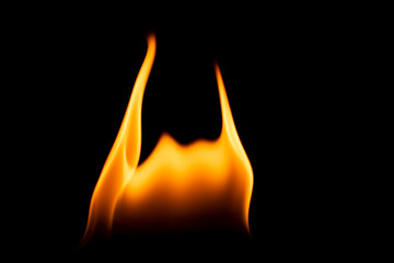 flame on a black background. burning gasoline