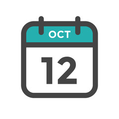 October 12 Calendar Day or Calender Date for Deadlines or Appointment