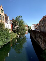 Fototapeta na wymiar Canal houses. Brugge, Belgium.