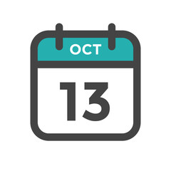 October 13 Calendar Day or Calender Date for Deadlines or Appointment