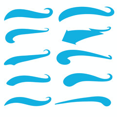 Obraz premium Blue Swirls and Swooshes Vector Accent Line Work