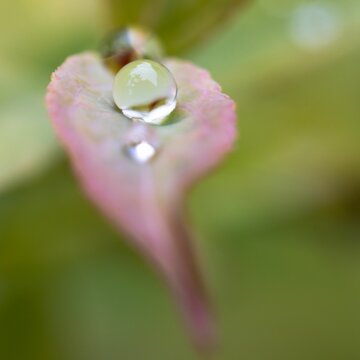 Water frop on a leaf, macro, vertical