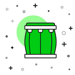 Filled outline Drum icon isolated on white background. Music sign. Musical instrument symbol. Vector