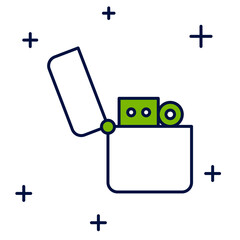 Filled outline Lighter icon isolated on white background. Vector