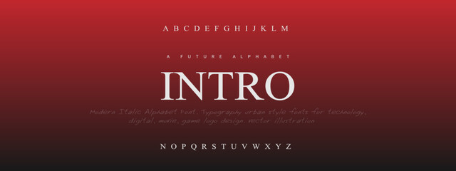 INTRO Elegant alphabet letters font and number. Classic Lettering Minimal Fashion Designs. Typography modern serif fonts decorative vintage design concept. vector illustration 