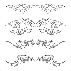 Beautiful and elegant vector illustration of tattoo design. Tattoo treble vector design.Vector symbol, ornament, tattoo. beautiful vector illustration. Drawings on the body, ancient symbols.