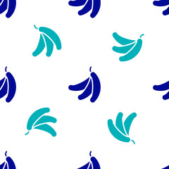 Blue Banana icon isolated seamless pattern on white background. Vector