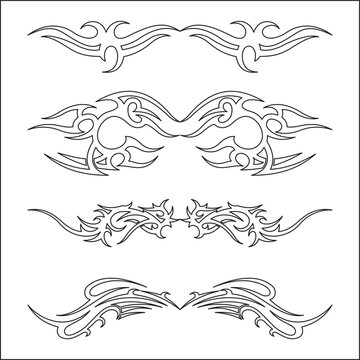 Beautiful and elegant vector illustration of tattoo design. Tattoo treble vector design.Vector symbol, ornament, tattoo. beautiful vector illustration. Drawings on the body, ancient symbols.