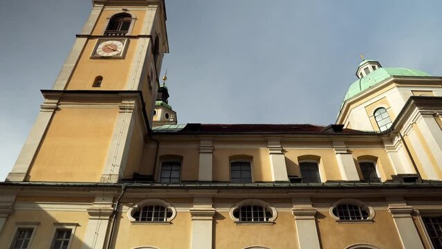 Cathedral of Saint Nicholas in Ljubljana. Catholic Cathedral in the city of Ljubljana Slovenia. Cathedral of the Archdiocese of Ljubljana. Cathedral on Cyril and Methodius Square
