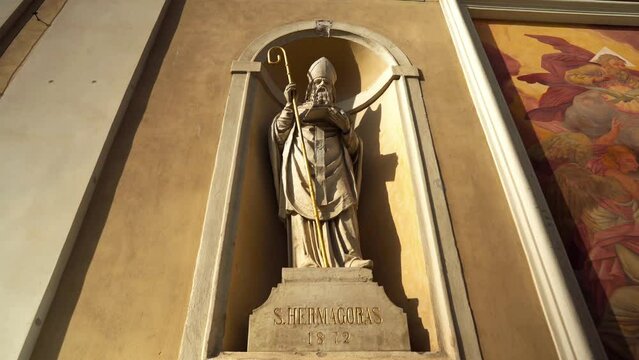 Cathedral of Saint Nicholas in Ljubljana. Catholic Cathedral in the city of Ljubljana Slovenia. Cathedral of the Archdiocese of Ljubljana. Cathedral on Cyril and Methodius Square