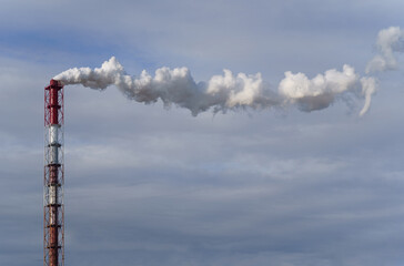 Waste pollution from a chemical plant is released into the air.