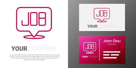 Logotype line Search job icon isolated on white background. Recruitment or selection concept. Human resource and recruitment for business. Logo design template element. Vector