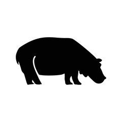 Animal nature wildlife hippo icon | Black Vector illustration |