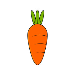 Carrot vector icon. Orange carrots isolated on a white background.