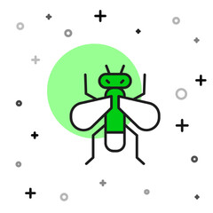 Filled outline Insect fly icon isolated on white background. Vector