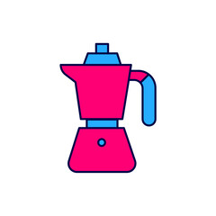 Filled outline Coffee maker moca pot icon isolated on white background. Vector