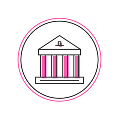 Filled outline Museum building icon isolated on white background. Vector