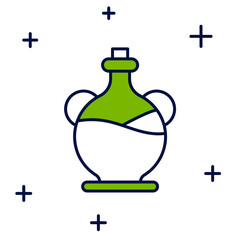 Filled outline Bottle of olive oil icon isolated on white background. Jug with olive oil icon. Vector
