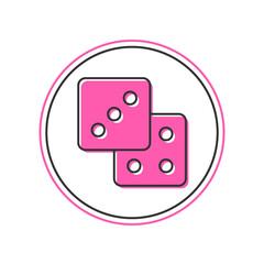 Filled outline Game dice icon isolated on white background. Casino gambling. Vector