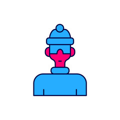 Filled outline Winter athlete icon isolated on white background. Vector