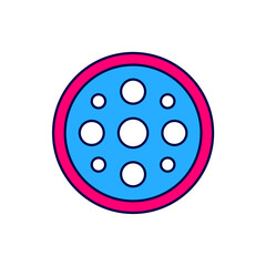 Filled outline Sewing button for clothes icon isolated on white background. Clothing button. Vector