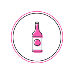 Filled outline Beer bottle icon isolated on white background. Vector
