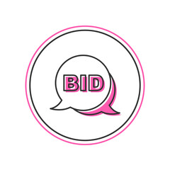 Filled outline Bid icon isolated on white background. Auction bidding. Sale and buyers. Vector