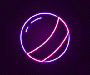 Glowing neon line Beach ball icon isolated on black background. Children toy. Colorful outline concept. Vector