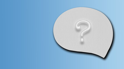 Question mark inside a speech bubble on paper
