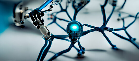 AI, Machine learning, big data network connection background, Science and artificial intelligence technology