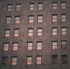 wall with windows old Manhattan New York