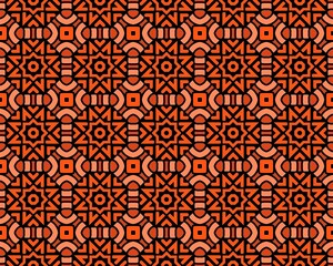 Fototapeta premium Oriental ethnic seamless repeatable pattern traditional geometric lines stripes background Design