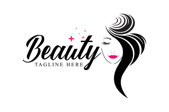 Beauty hair salon logo design.