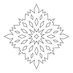 Obraz premium Outline of snowflake in black and white