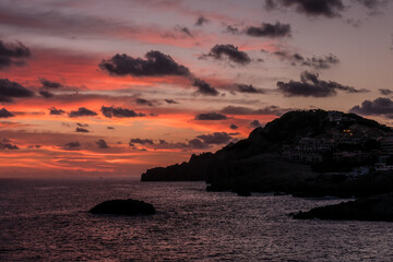 sunset over the sea