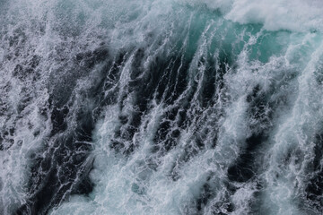 Waves in the ocean from a ship 
