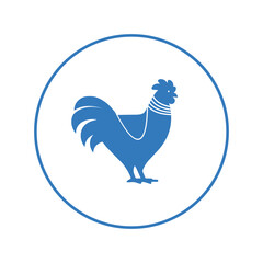 Fototapeta na wymiar Domestic vector chicken pet icon | Circle version icon |