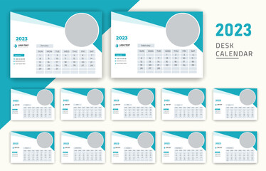 Desk calendar 2023 print ready template